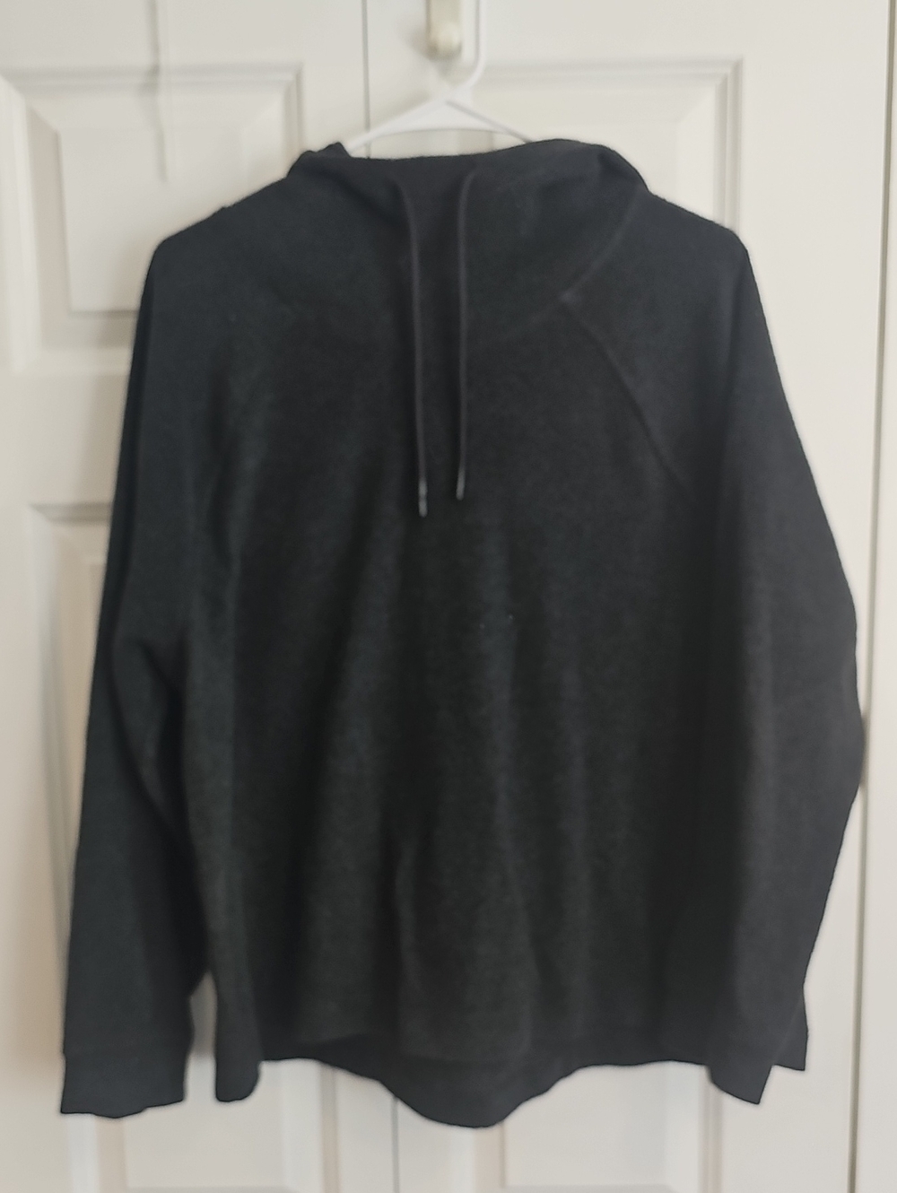 Cozy Fleece Black Hooded Pullover Sweatshirt